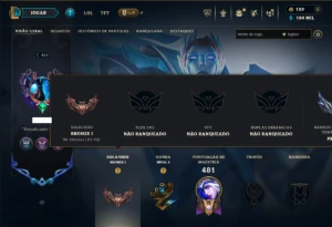 Bronze 1 com TODOS os Champs e 138 Skins ( ADC / SUP )