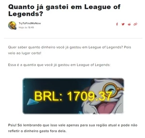 Conta de lol +150skins +2k de rp +R$1700 gastos