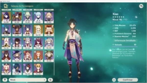 Genshin Impact AR57 - 11 personagens 5*, 3 armas 5*