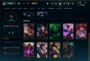 Conta Mestre com 70 Champs e 16 Skins ( 154 PDL ) - League of Legends LOL