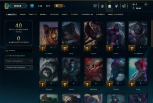 Ouro 3 com 35 Champs e 4 Skins - League of Legends LOL