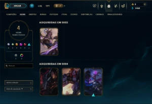 Ouro 3 com 35 Champs e 4 Skins - League of Legends LOL