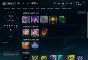 Ouro 3 com 35 Champs e 4 Skins - League of Legends LOL