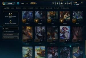 Ouro 3 com 35 Champs e 4 Skins - League of Legends LOL