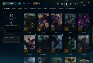 Ouro 3 com 35 Champs e 4 Skins - League of Legends LOL