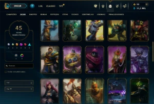 Prata 1 com 45 Champs e 45 Skins - League of Legends LOL