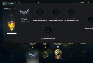 Prata 1 com 45 Champs e 45 Skins - League of Legends LOL