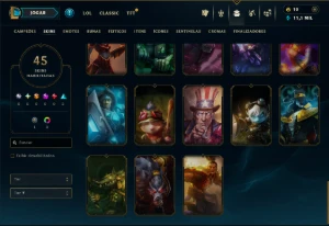 Prata 1 com 45 Champs e 45 Skins - League of Legends LOL