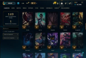 Ouro 3 com 80 Champs e 11 Skins - League of Legends LOL