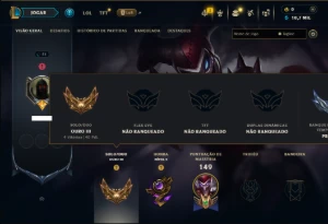 Ouro 3 com 80 Champs e 11 Skins