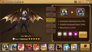 Reroll Summoners War lvl10 com Demon Light + Kaki