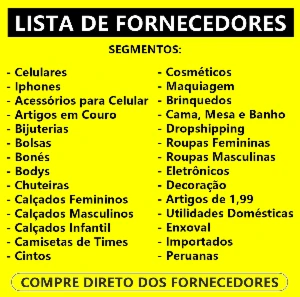 Lista de Fornecedores - 900 Contatos - Outros