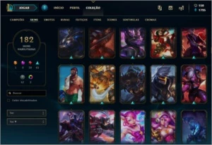 Conta LoL, 182 SKINS, 19 Lendarias, 61 Epicas, 52 Legado. - League of Legends