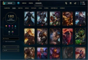Conta LoL, 182 SKINS, 19 Lendarias, 61 Epicas, 52 Legado. - League of Legends