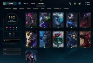 Conta LoL, 182 SKINS, 19 Lendarias, 61 Epicas, 52 Legado. - League of Legends