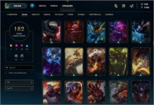 Conta LoL, 182 SKINS, 19 Lendarias, 61 Epicas, 52 Legado. - League of Legends