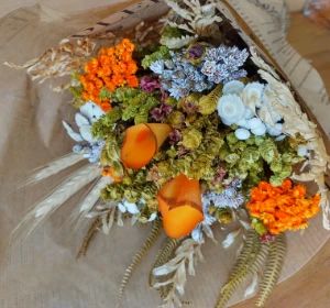 Buquê de Flores Desidratadas 40 cm - Cores - Artesanato e Personalizados