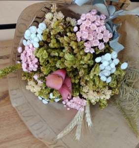Buquê de Flores Desidratadas 40 cm - Cores - Artesanato e Personalizados