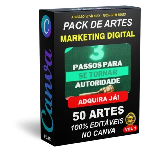 Pack Canva Marketing Digital Vol 1 - 50 Artes Editáveis - Serviços Digitais