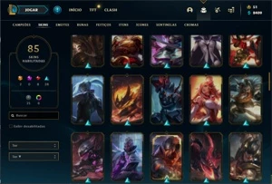 Conta Main jg LV 177/85 Skins +Conta Valorant com Skins - League of Legends LOL