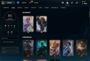 Conta Main jg LV 177/85 Skins +Conta Valorant com Skins - League of Legends LOL