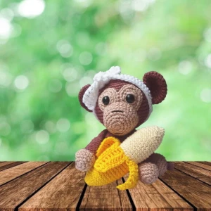 Macaquinha Nanika Amigurumi - Artesanato e Personalizados