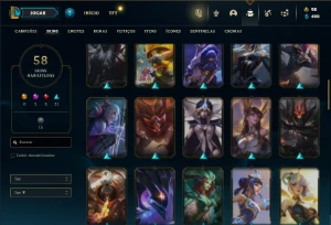 Bronze 2 com 140 Champs e 58 Skins + 1 Prestigio do Sett - League of Legends LOL