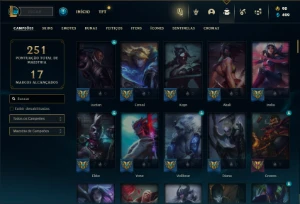 Bronze 2 com 140 Champs e 58 Skins + 1 Prestigio do Sett - League of Legends LOL