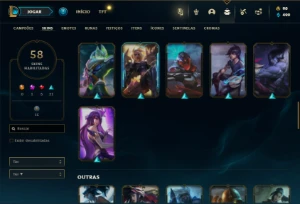 Bronze 2 com 140 Champs e 58 Skins + 1 Prestigio do Sett - League of Legends LOL