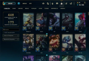 Unranked com TODOS os champs e 235 Skins ( MID / TOP / JG ) - League of Legends LOL