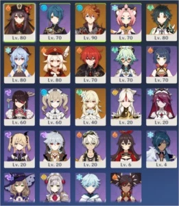 AR 55, HuTao, Childe, Klee, Ganyu, Xiao, Diluc C1 - Genshin Impact