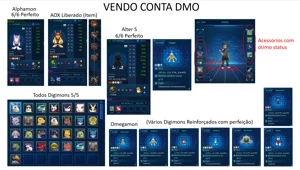 V> Conta DMO Omegamon - Digimon Masters Online