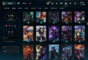 Conta ouro 3 com TODOS os champs e 172 Skins (MAIN JG / MID) - League of Legends LOL