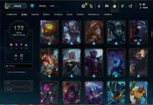 Conta ouro 3 com TODOS os champs e 172 Skins (MAIN JG / MID) - League of Legends LOL