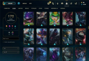 Conta ouro 3 com TODOS os champs e 172 Skins (MAIN JG / MID) - League of Legends LOL