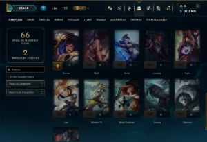 Unranked com 31 Champs e 4 Skins - League of Legends LOL