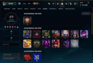 Unranked com 31 Champs e 4 Skins - League of Legends LOL