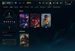 Unranked com 31 Champs e 4 Skins - League of Legends LOL
