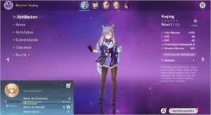 Conta Genshin Impact AR 5 Com Keqing + Qiqi