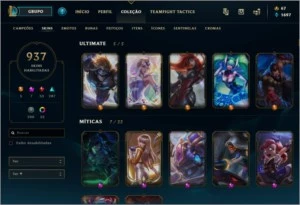 conta d1 quase todas skin - League of Legends LOL
