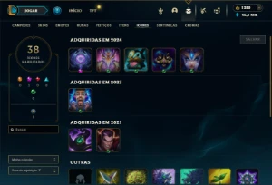 Mestre com 20 Champs e 3 Skins + 1380 RP - League of Legends LOL