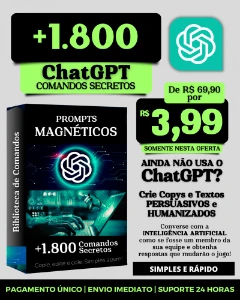 Chatgpt +1.800 Prompts De Comandos Secretos E Magnéticos Par - Outros