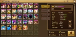 Conta do SW no Global com 104 mobs 6 estrelas sendo 26 nat 5 - Summoners War