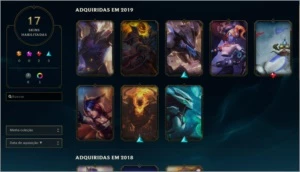 Conta Lv 56 Ouro 4 com 17 skin algumas muito raras - League of Legends LOL