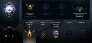 Conta Lv 56 Ouro 4 com 17 skin algumas muito raras - League of Legends LOL