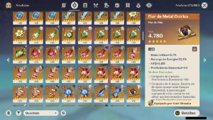 GENSHIN IMPACT - AR59, 18 Personagens T5 + 5 Armas T5