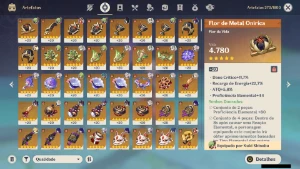 GENSHIN IMPACT - AR59, 18 Personagens T5 + 5 Armas T5