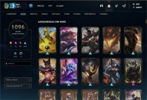 Conta League of Legends lvl 248 com 1096 skins LOL