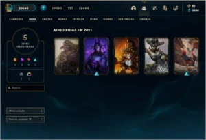 Conta DIAMANTE 1 com 5 skins e 34 champs - League of Legends LOL