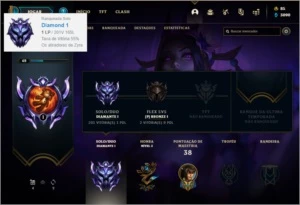 Conta DIAMANTE 1 com 5 skins e 34 champs - League of Legends LOL